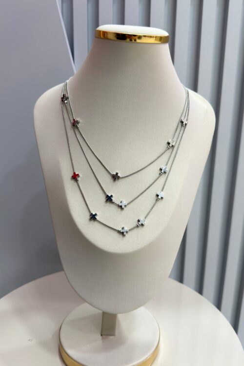 Colar Trio Pingentes Mais Prata