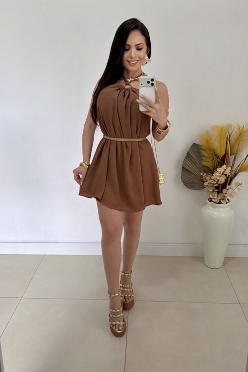 Vestido/Macaquinho Argola Marrom