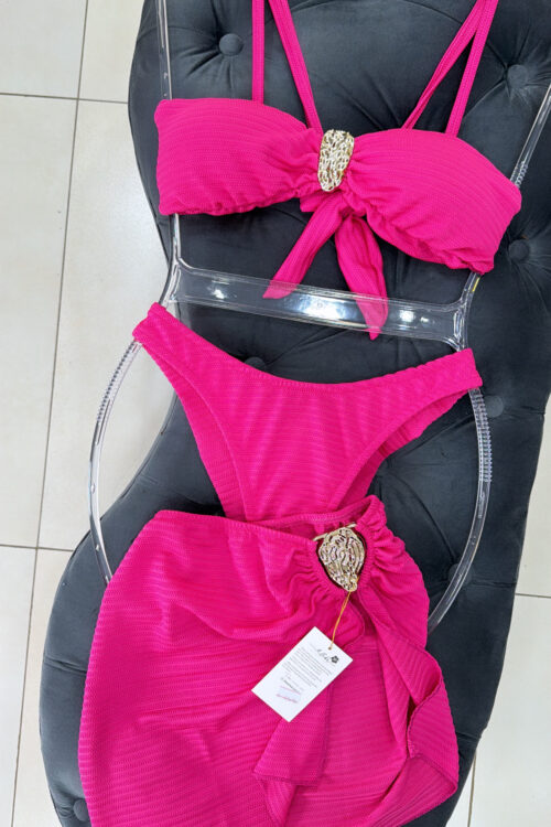 Conjunto de Biquíni 3 Peças Sabrina Rosa