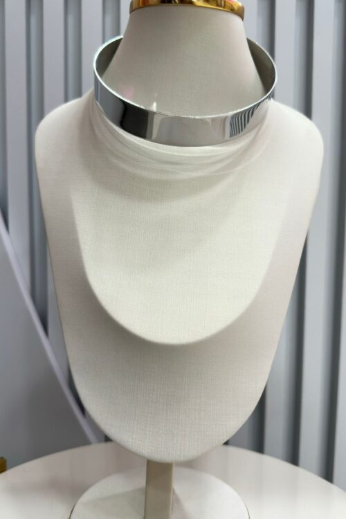 Colar Choker Grosso Prata