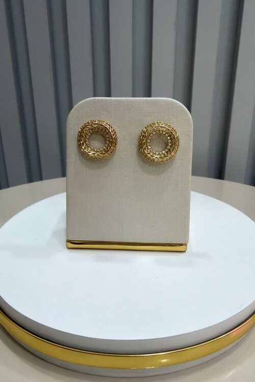 Brinco Circle Details Dourado