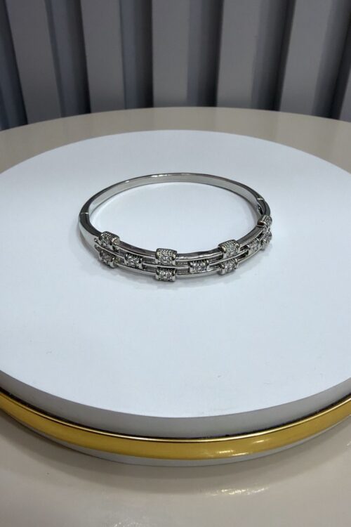 Bracelete Strass Tiras Prata