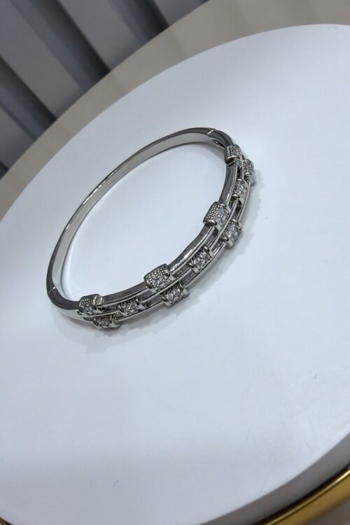 Bracelete Strass Tiras Prata