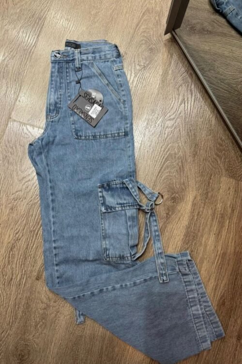 Calça Jeans Sensação Wide Leg Cargo