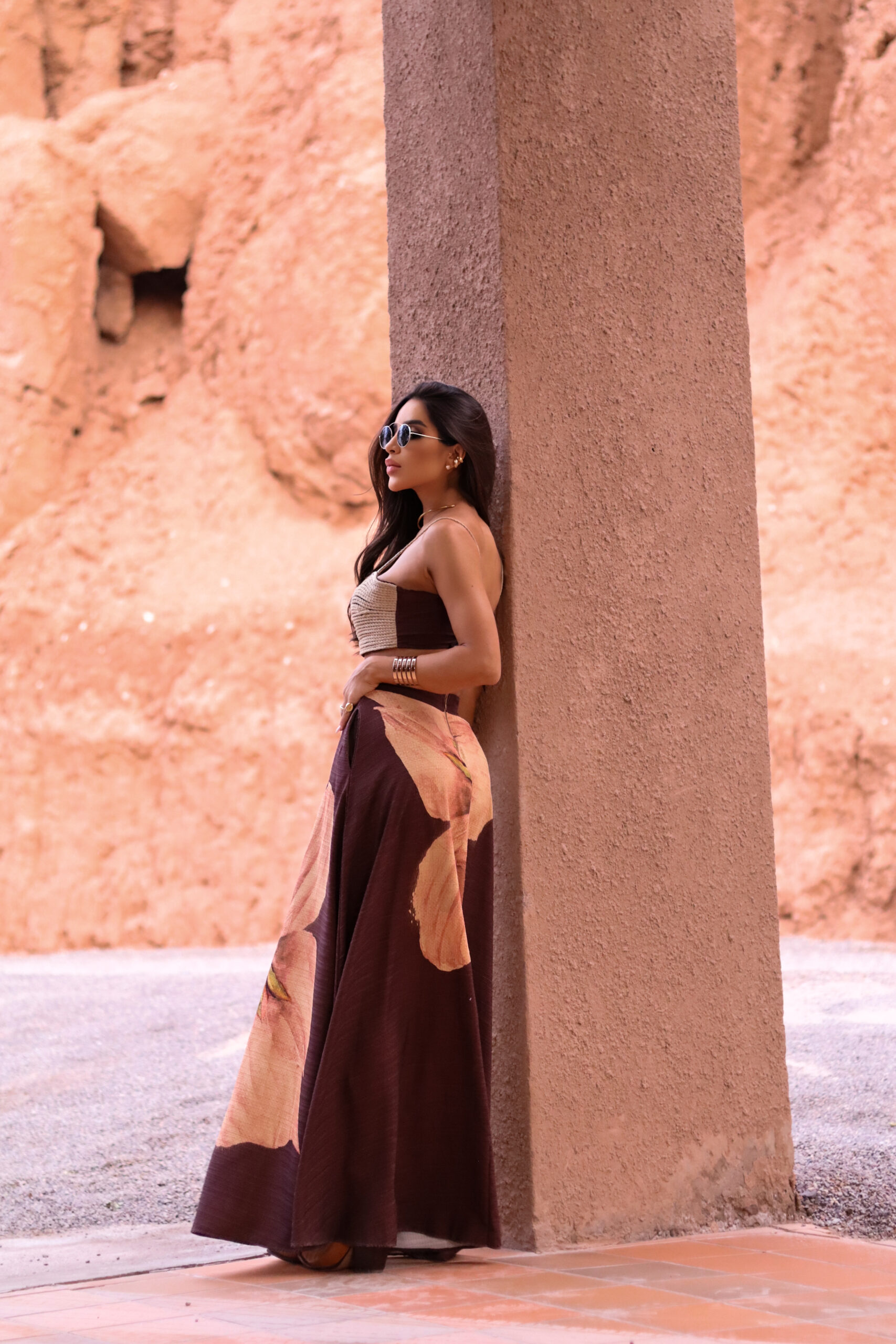 Conjunto Flora Bella - Top Artesanal e Saia Longa Estampada - Imagem 3