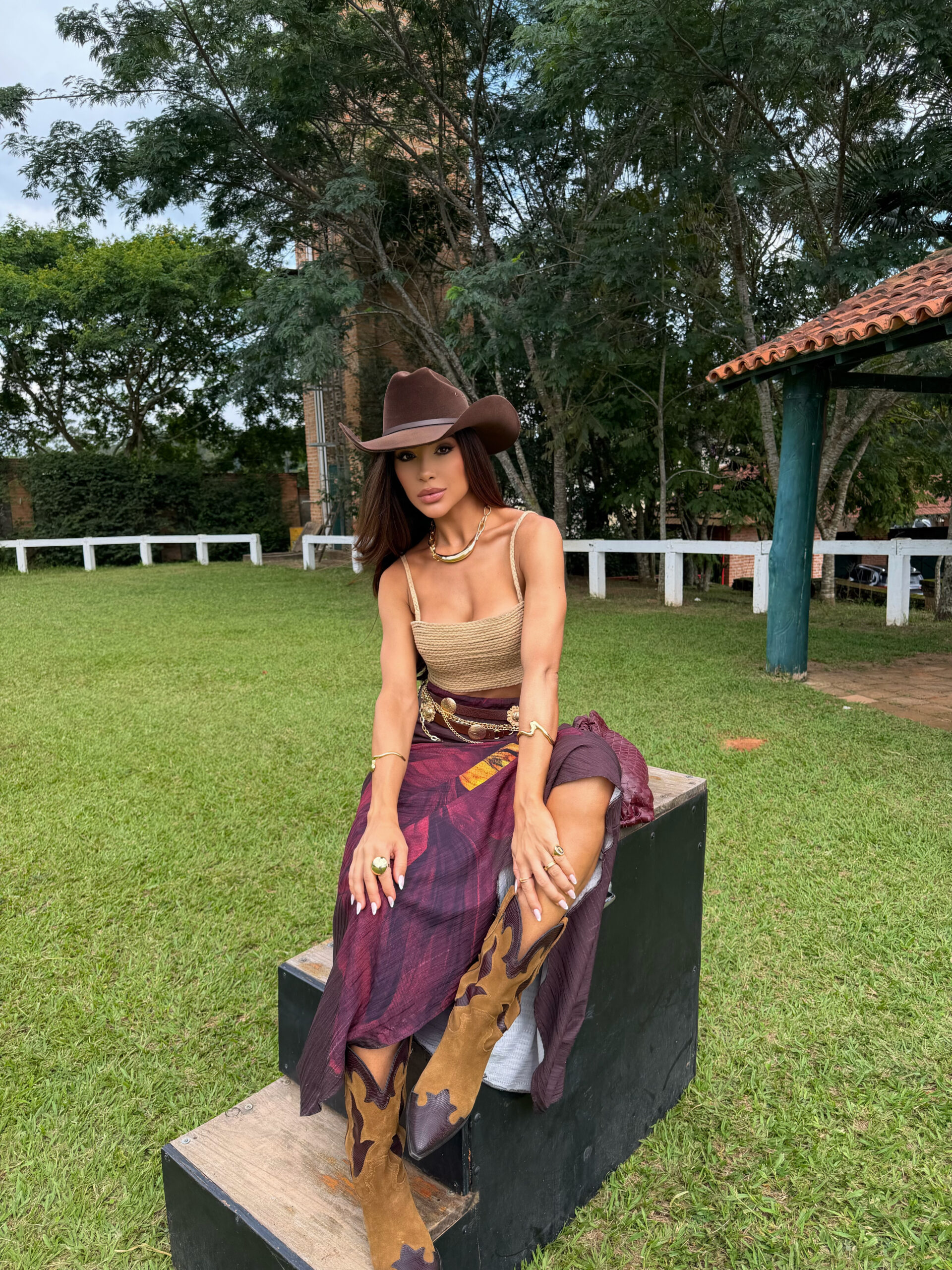 Conjunto Flora Bella - Top Artesanal e Saia Longa Estampada - Imagem 6