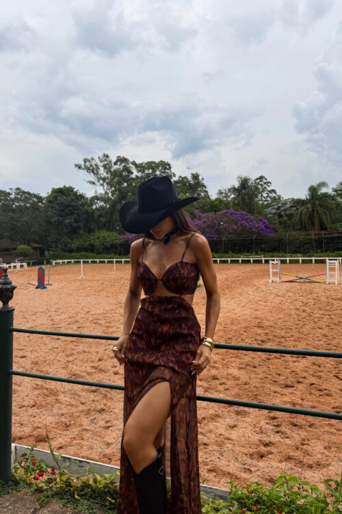 Vestido Mystic - Estampa Animal Print com Recortes Estilizados