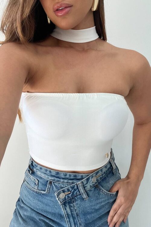 Cropped com Golinha Choker