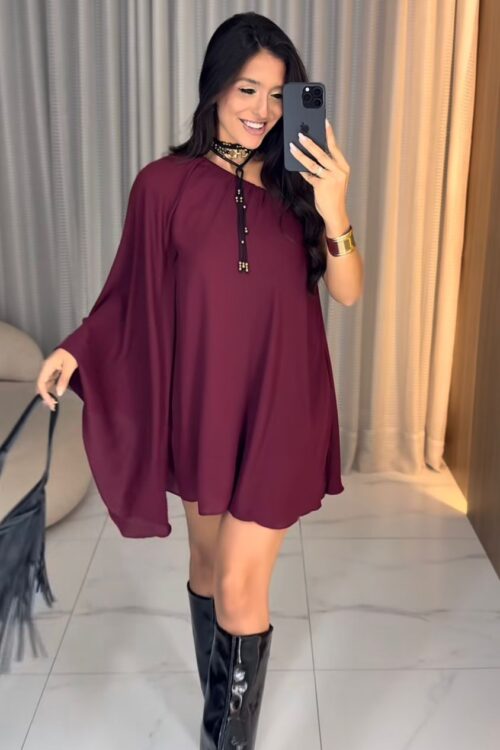 Vestido Chiffon Luana Manga Única
