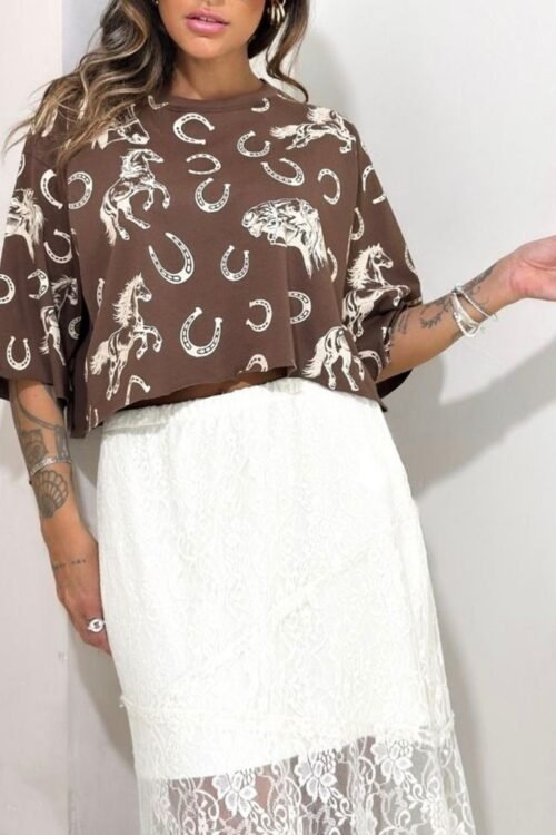 T-shirts Cropped Country Ferradura