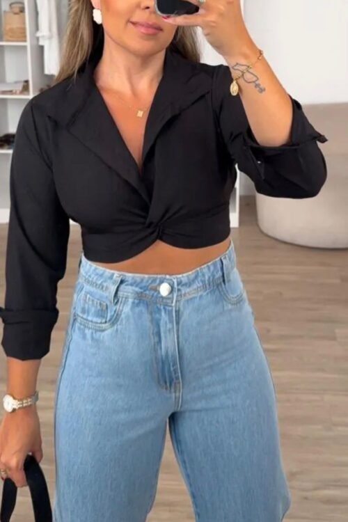Cropped Camisa Amarração