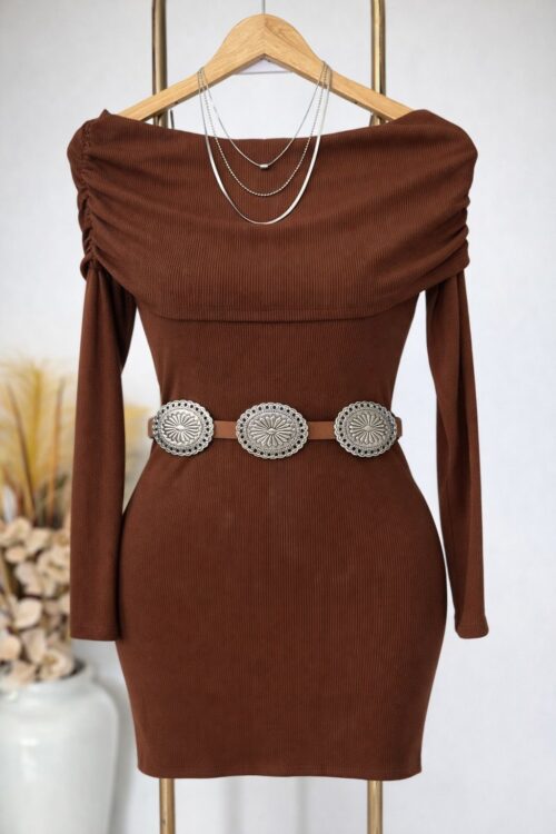 Vestido Ombro a Ombro Ribana Canelada