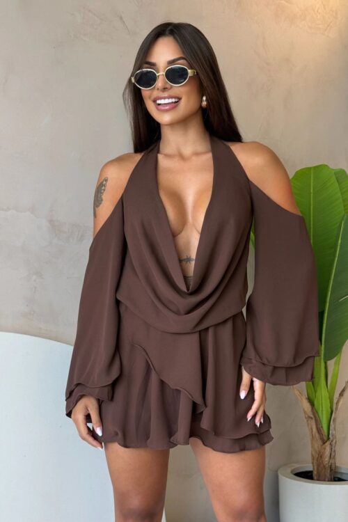 Vestido/macaquinho Chiffon Cristina