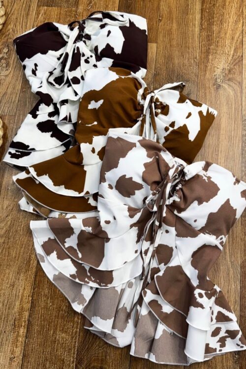 Bata Cow Print Várias Formas de Amarração