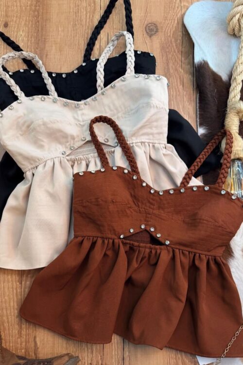 Blusa Bata com Strass