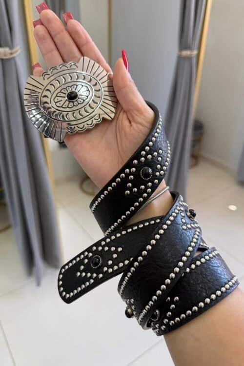 Cinto Fivela Diferenciada Prata Bolinha